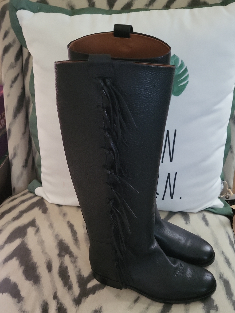 Valentino Garavani Tall Black leather riding boots